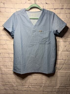 Figs Womens Catarina One Pocket Scrub Top Blue Size M Nurse Medical Doctor